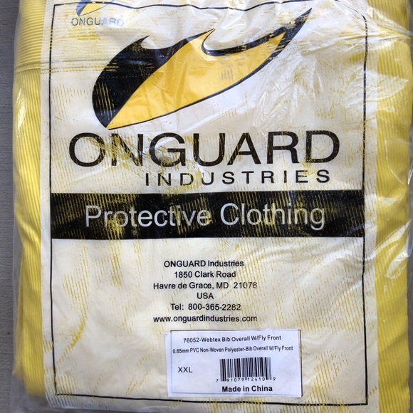 Onguard Webtex Bib Flyfront Overall Yellow XXL 76052 - Picture 2 of 2